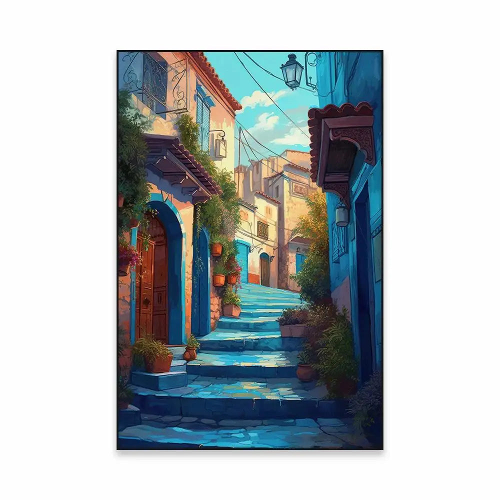 Morocco Travel Canvas Print — Chefchaouen Blue City & Moroccan Landscapes