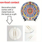 Moroccan Mandala Ceramic Plate — Geometric Hanging Wall Art