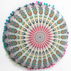 Moroccan Mandala Floor Cushion Cover — Round Bohemian Tatami Seat Cover