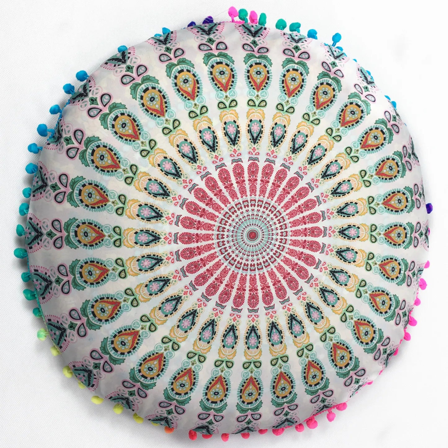 Moroccan Mandala Floor Cushion Cover — Round Bohemian Tatami Seat Cover