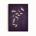 Japandi Flying Birds Wall Art — Sage Green & Gold Print