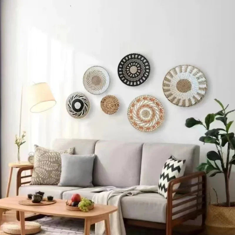 Boho Woven Wall Basket — Natural Fiber Wall Décor, 33 Designs