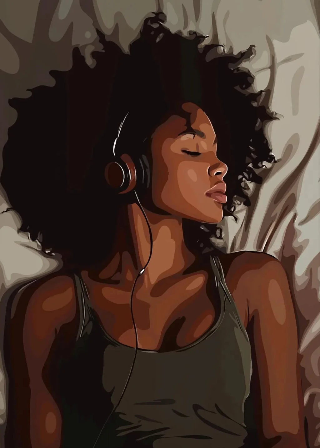 Flower Crown — African Woman Canvas Print