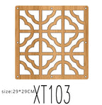 Japanese Wooden Room Divider — Hollow Screen Partition Panels