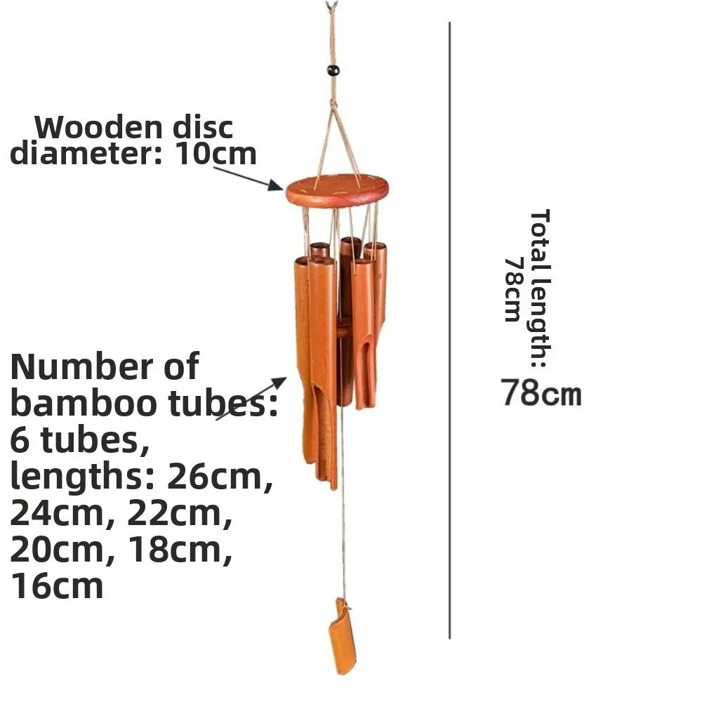 Bamboo Tube Wind Chime — Filipino-Inspired Hand-Carved Garden Décor