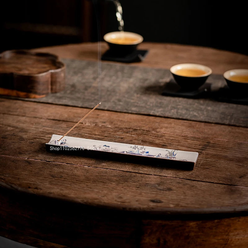 Zen Ceramic Incense Burner — Handmade Enamel Aromatherapy Holder