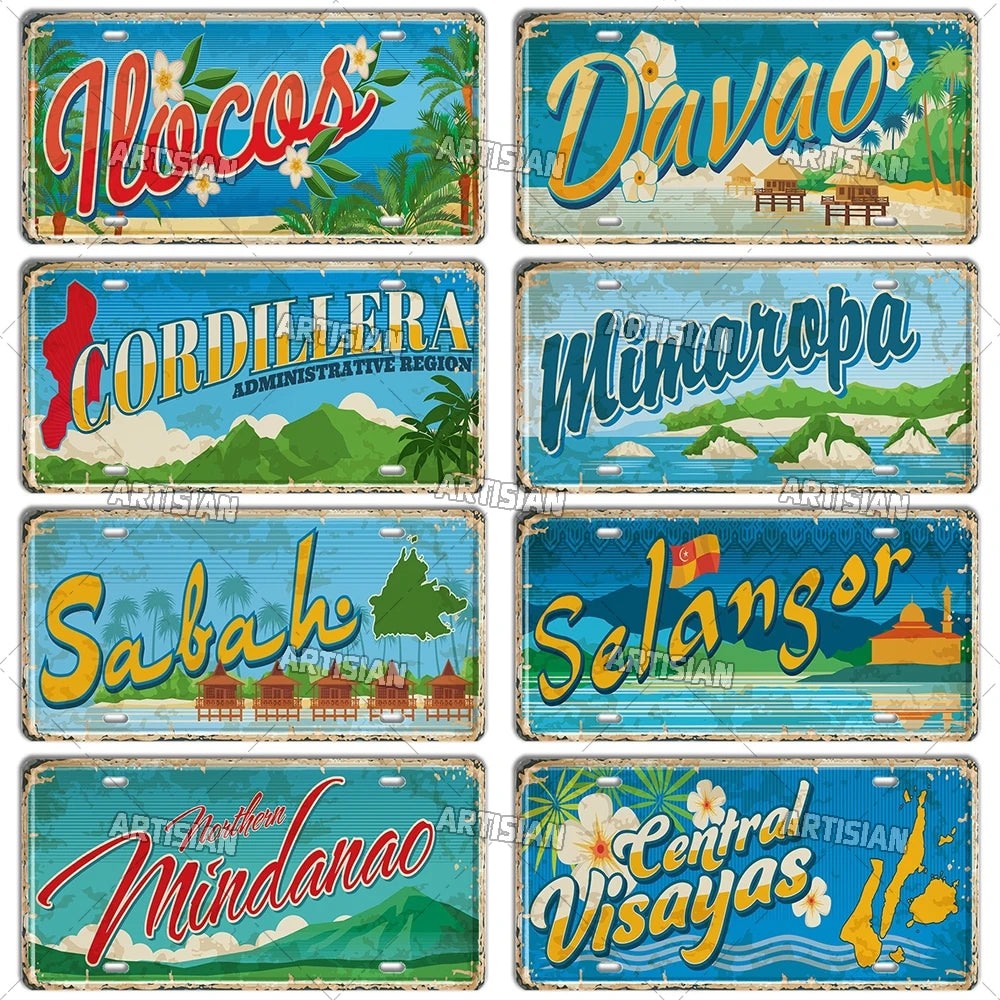 Philippines City Landmark Metal Sign — Decorative Wall Plate