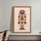 Mughal-Style Floral Botanical Wall Art Print — Indian Home Décor