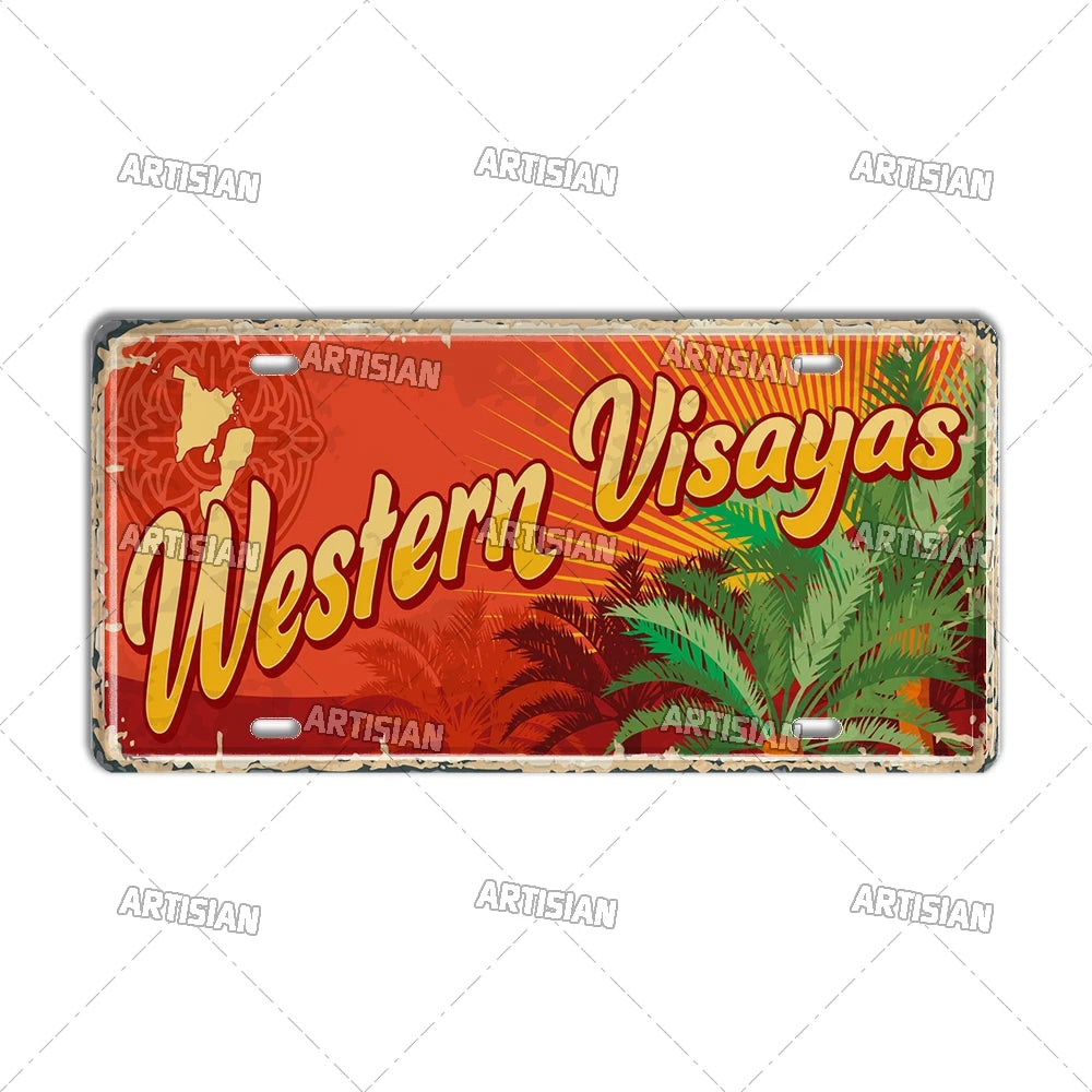 Philippines City Landmark Metal Sign — Decorative Wall Plate