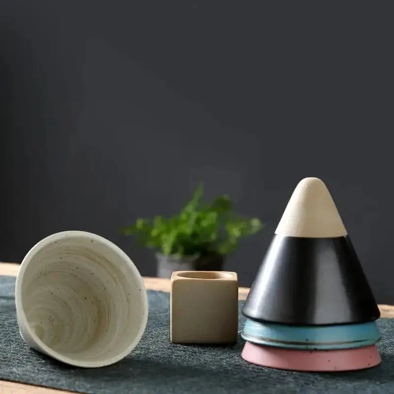 Wabi-Sabi Ceramic Pour-Over Coffee Cone — Handcrafted Rustic Pottery
