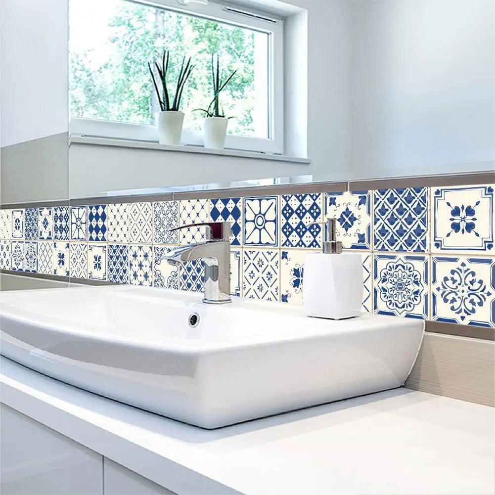 Mosaic Tile Wall Stickers — 20-Piece Peel & Stick Kitchen & Bath Decals