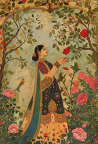 Mughal Woman Portrait — Vintage Indian Canvas Wall Art