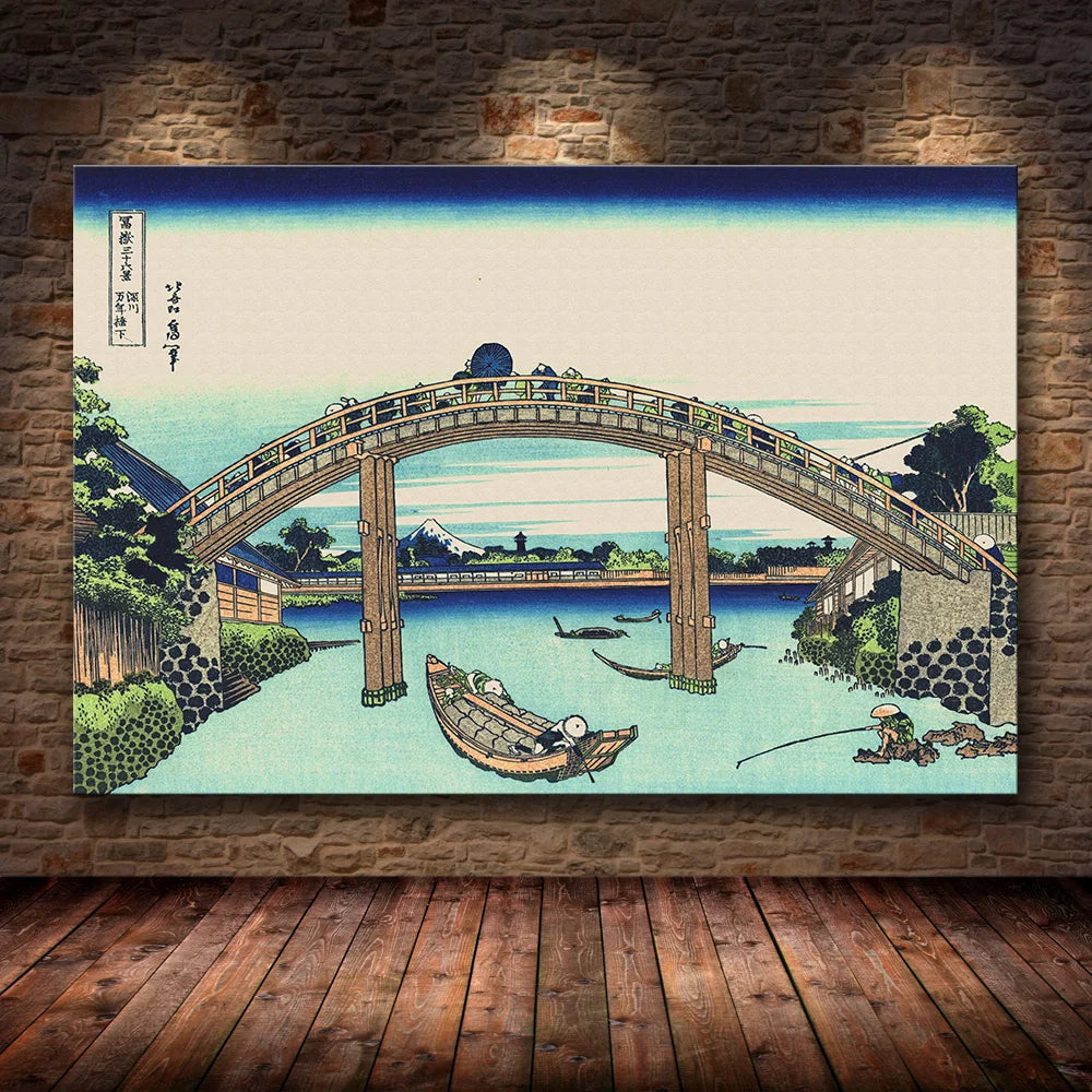 Katsushika Hokusai Thirty-Six Views of Mount Fuji Canvas Wall Art Prints