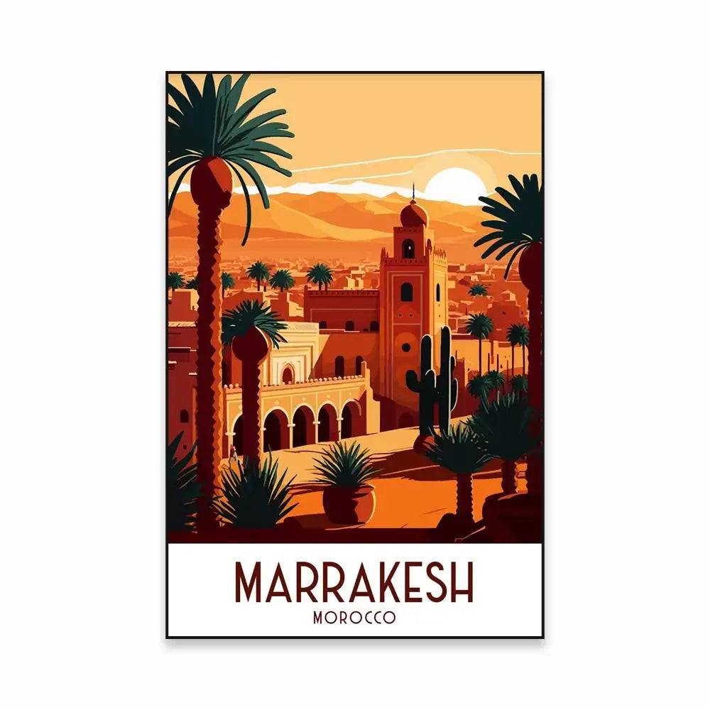 Morocco Travel Canvas Print — Chefchaouen Blue City & Moroccan Landscapes