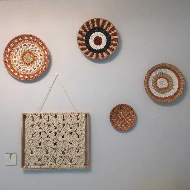 Boho Woven Wall Basket — Natural Fiber Wall Décor, 33 Designs