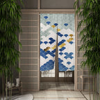 Great Wave Noren Door Curtain — Japanese Linen Half Curtain