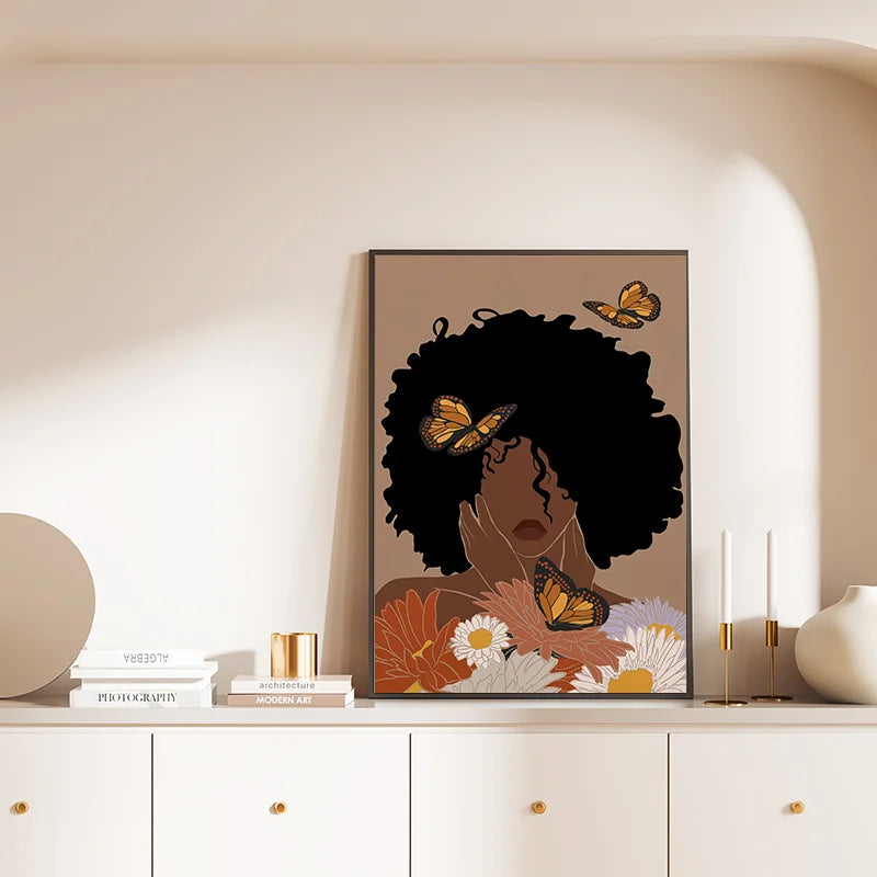 Flower Crown — African Woman Canvas Print