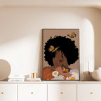 Flower Crown — African Woman Canvas Print