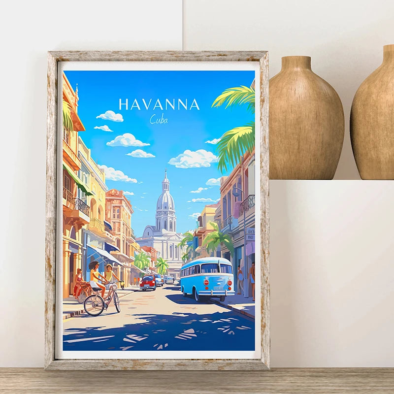 Peru, Cuba & Caribbean Travel Poster Canvas Print — Latin Heritage Wall Art
