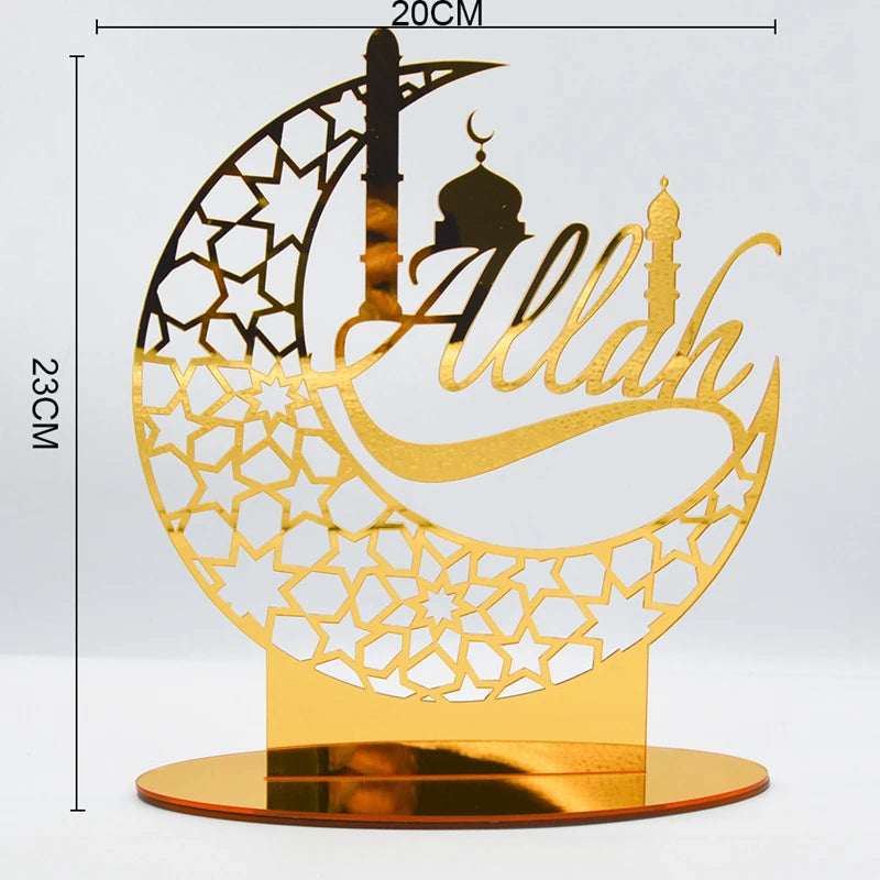 Ramadan & Eid Acrylic Tabletop Ornament – Islamic Home Décor Stand