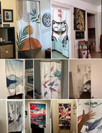 Great Wave Noren Door Curtain — Japanese Linen Half Curtain
