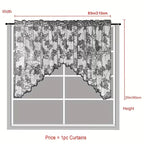 Lace Butterfly Sheer Curtain — French Rod Pocket Window Drape