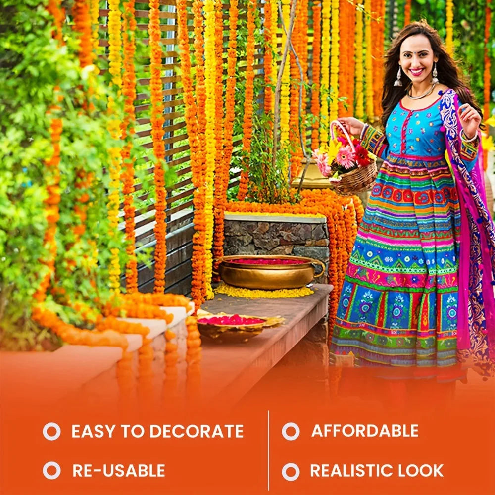 Artificial Marigold Garland — Indian Pooja & Wedding Décor