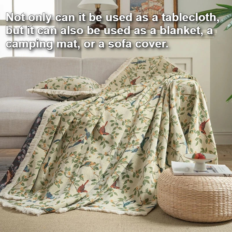 Moroccan Floral Tablecloth — Vintage Pattern Rectangular Table Cover