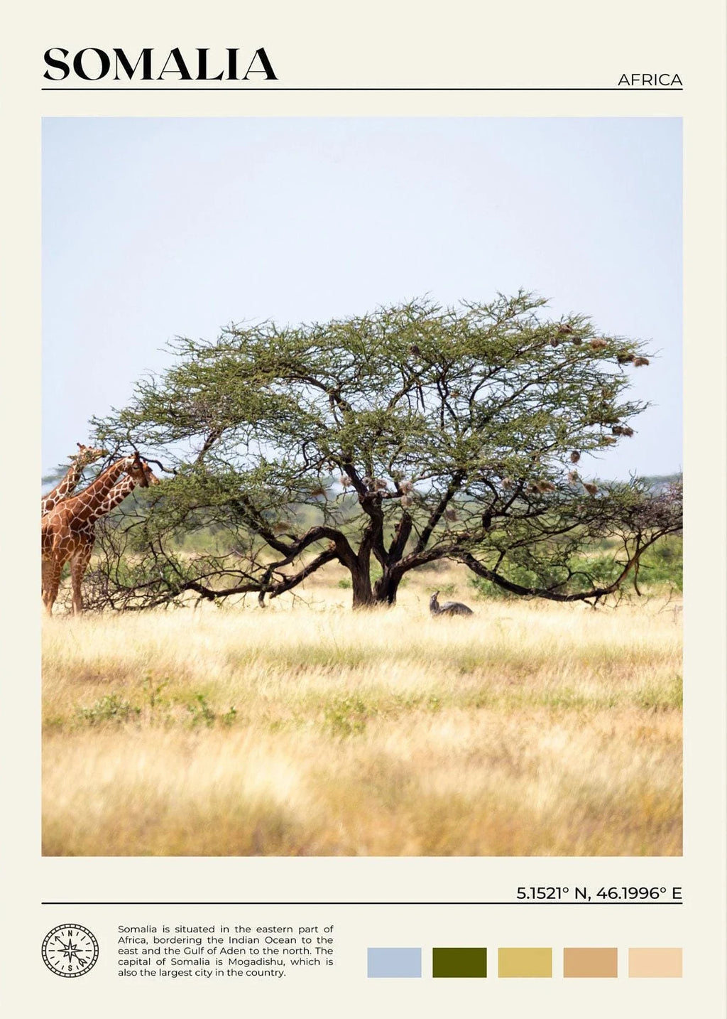 African Travel Wall Art — Minimalist Destination Canvas Print, 24 Designs