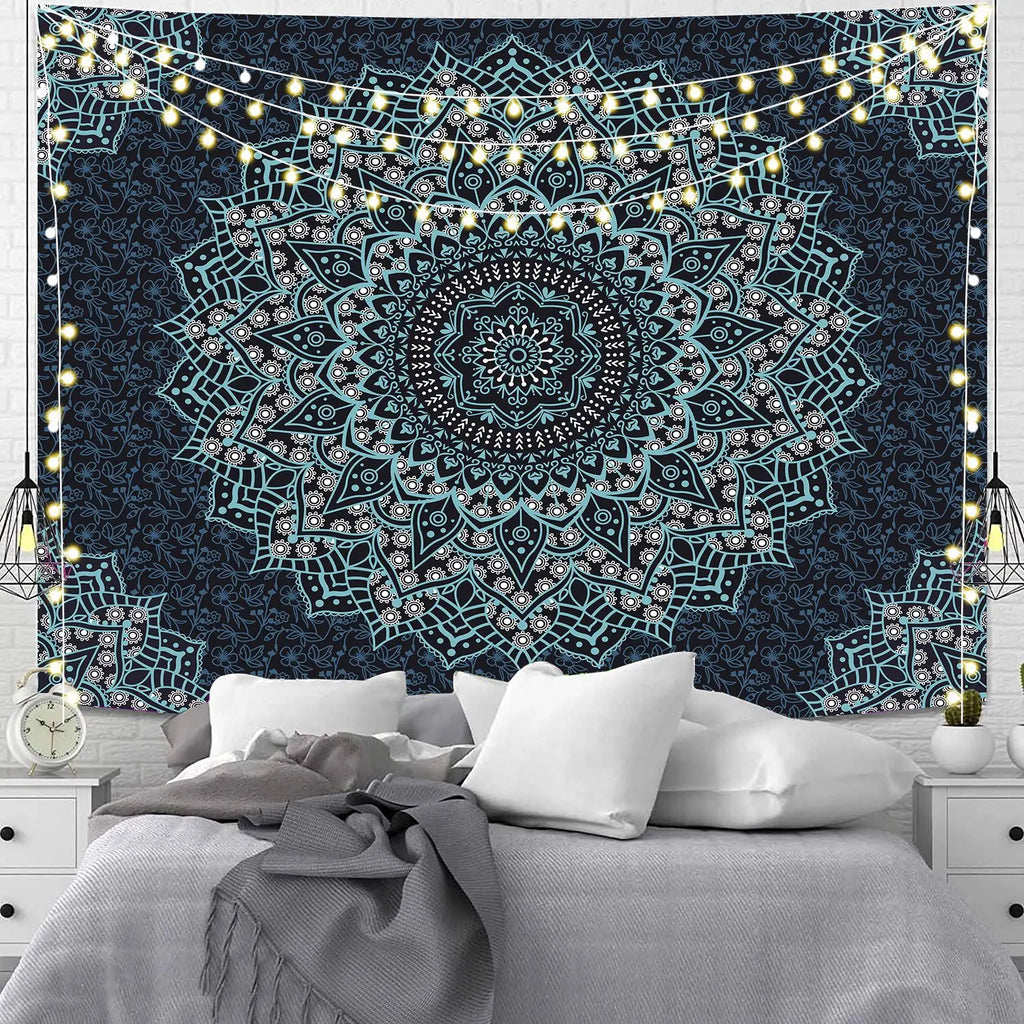 Wall Hanging Indian Mandala Tapestry Psychedelic Bohemian Home Decoration Aesthetic Living Room Background Cloth Beach Yoga Mat