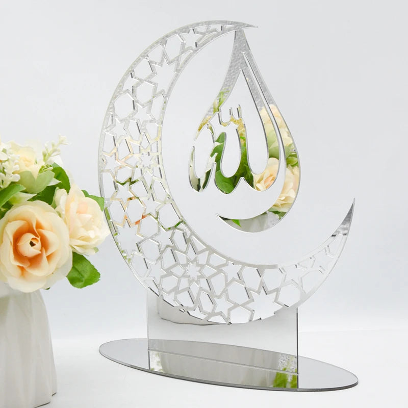 Ramadan & Eid Acrylic Tabletop Ornament – Islamic Home Décor Stand
