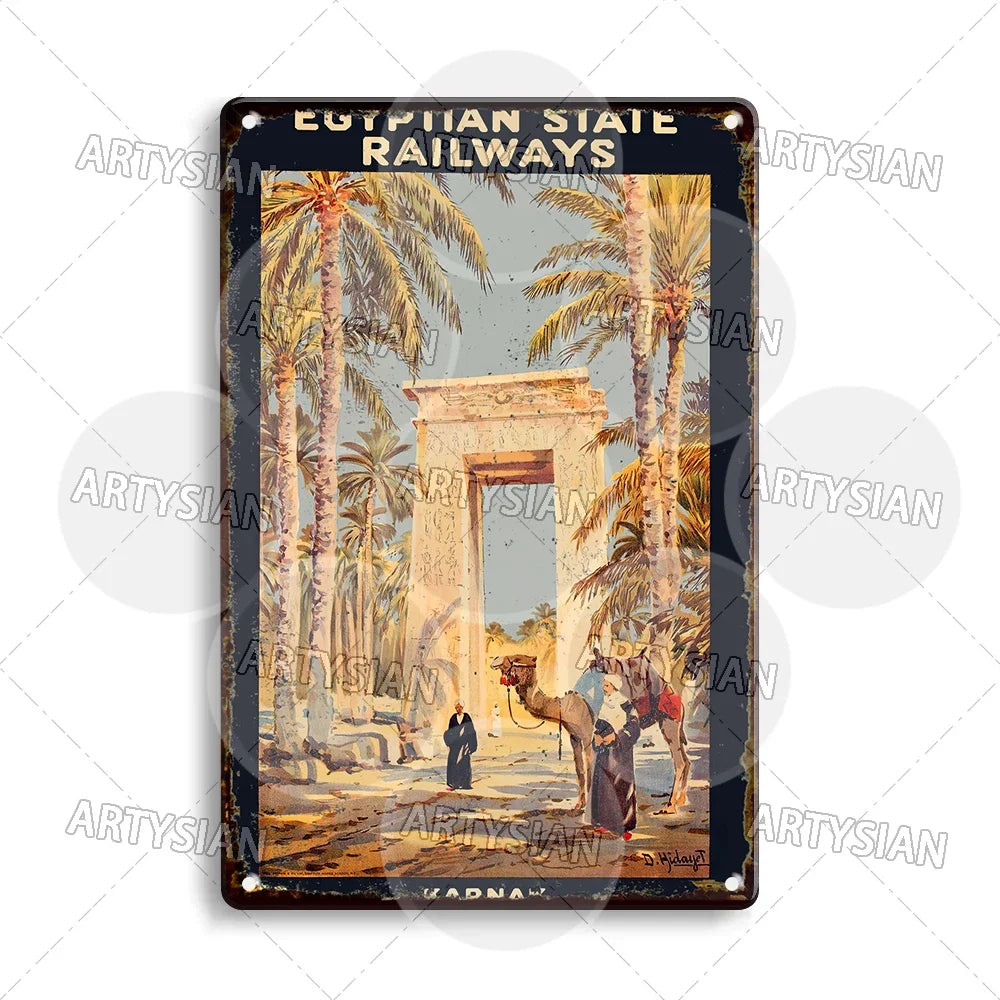 Maghreb Cityscape Metal Sign — North African Travel Wall Décor