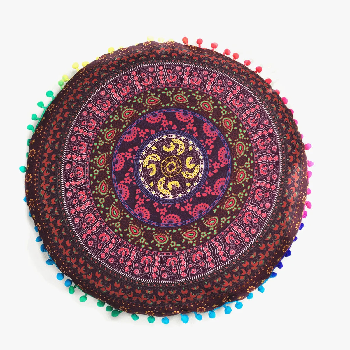 Moroccan Mandala Floor Cushion Cover — Round Bohemian Tatami Seat Cover