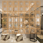 Japanese Wooden Room Divider — Hollow Screen Partition Panels