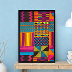 African Geometric Pattern Wall Art — Bold Tribal Print Poster