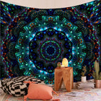 Wall Hanging Indian Mandala Tapestry Psychedelic Bohemian Home Decoration Aesthetic Living Room Background Cloth Beach Yoga Mat
