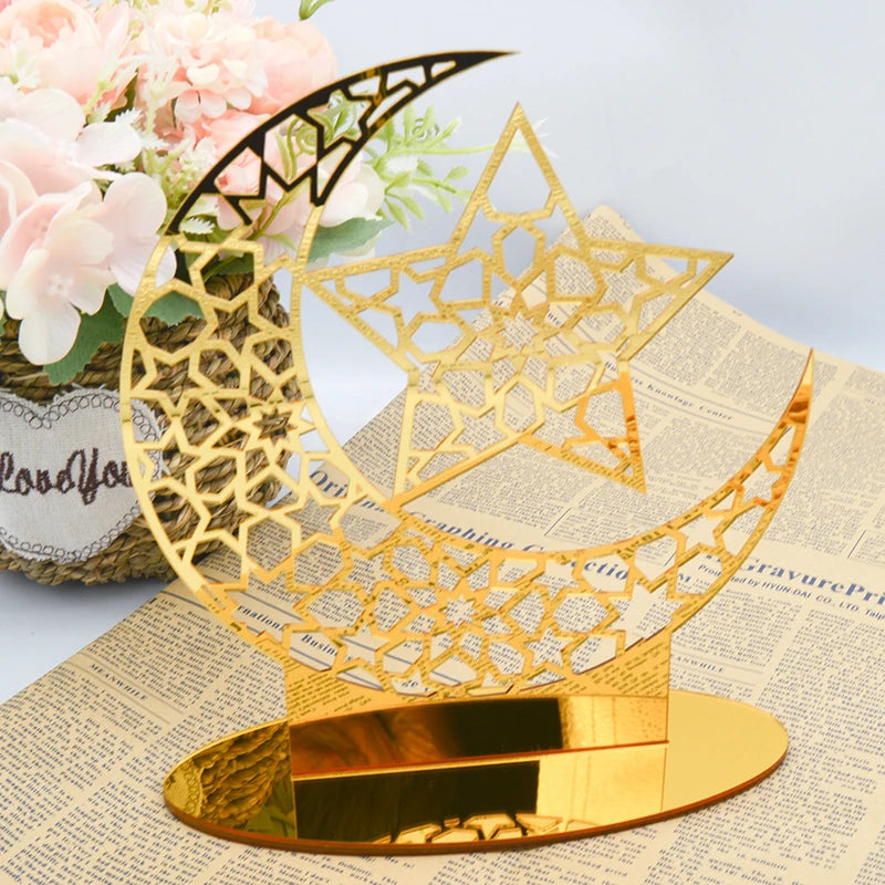 Ramadan & Eid Acrylic Tabletop Ornament – Islamic Home Décor Stand