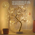 Golden Leaf LED Tree Light — Touch Copper Wire Night Lamp