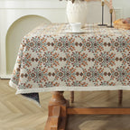 Moroccan Floral Tablecloth — Vintage Pattern Rectangular Table Cover