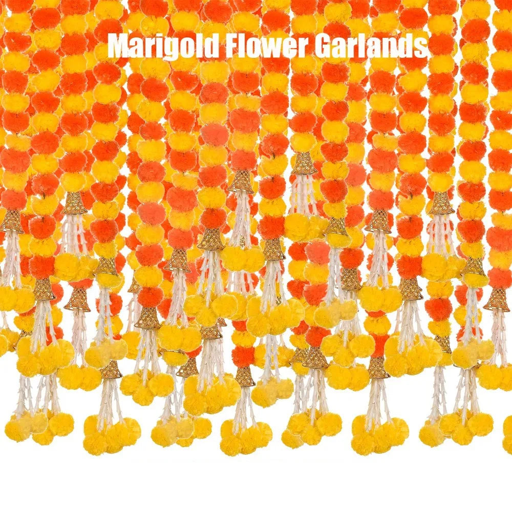Artificial Marigold Garland — Indian Pooja & Wedding Décor
