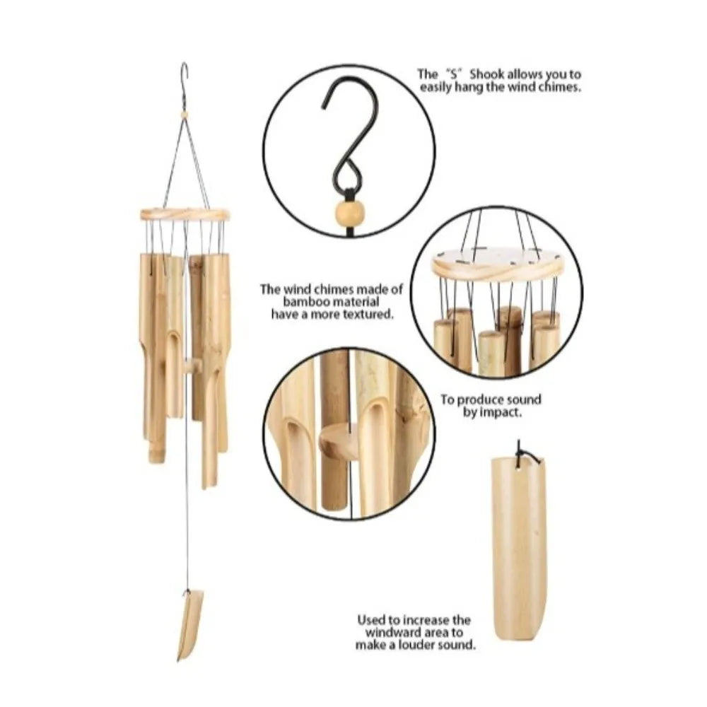 Bamboo Tube Wind Chime — Filipino-Inspired Hand-Carved Garden Décor