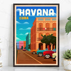 Havana Cuba Travel Poster Canvas Print — Latin Heritage Wall Art