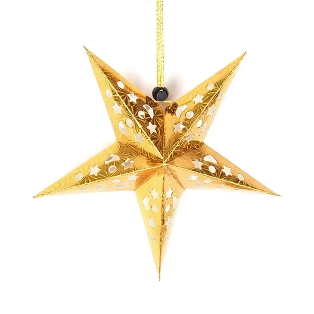 Hollow Star Paper Lantern — Hanging Star Pendant for Christmas & Eid