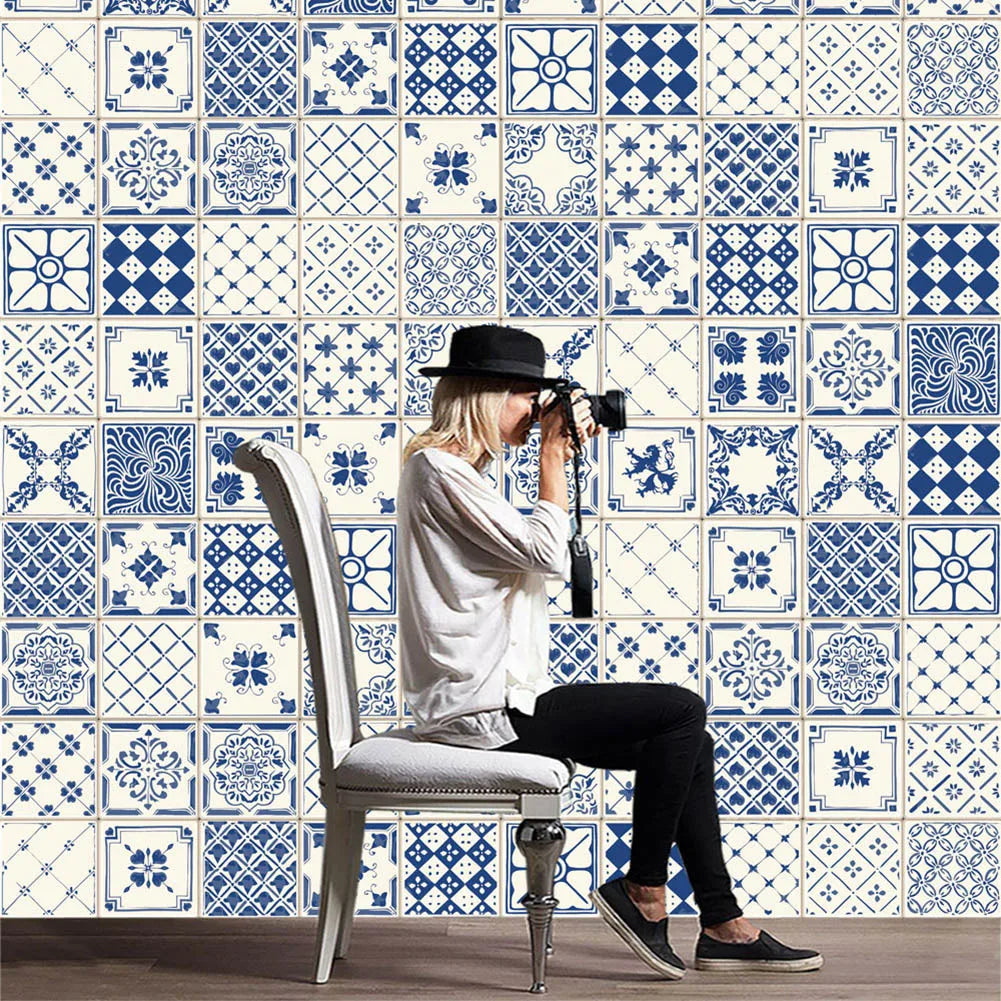 Waterproof Mosaic Tile Stickers — 20-Piece PVC Kitchen & Bath Decals