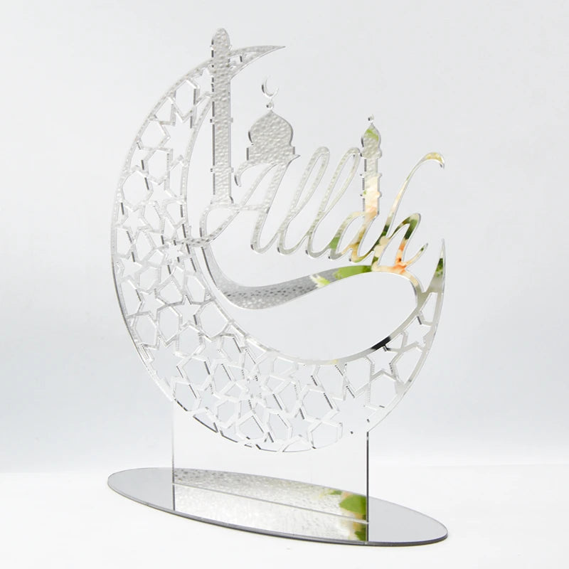 Ramadan & Eid Acrylic Tabletop Ornament – Islamic Home Décor Stand