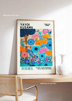 Yayoi Kusama Pink Jellyfish — Mount Fuji Abstract Canvas Print