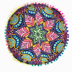 Moroccan Mandala Floor Cushion Cover — Round Bohemian Tatami Seat Cover