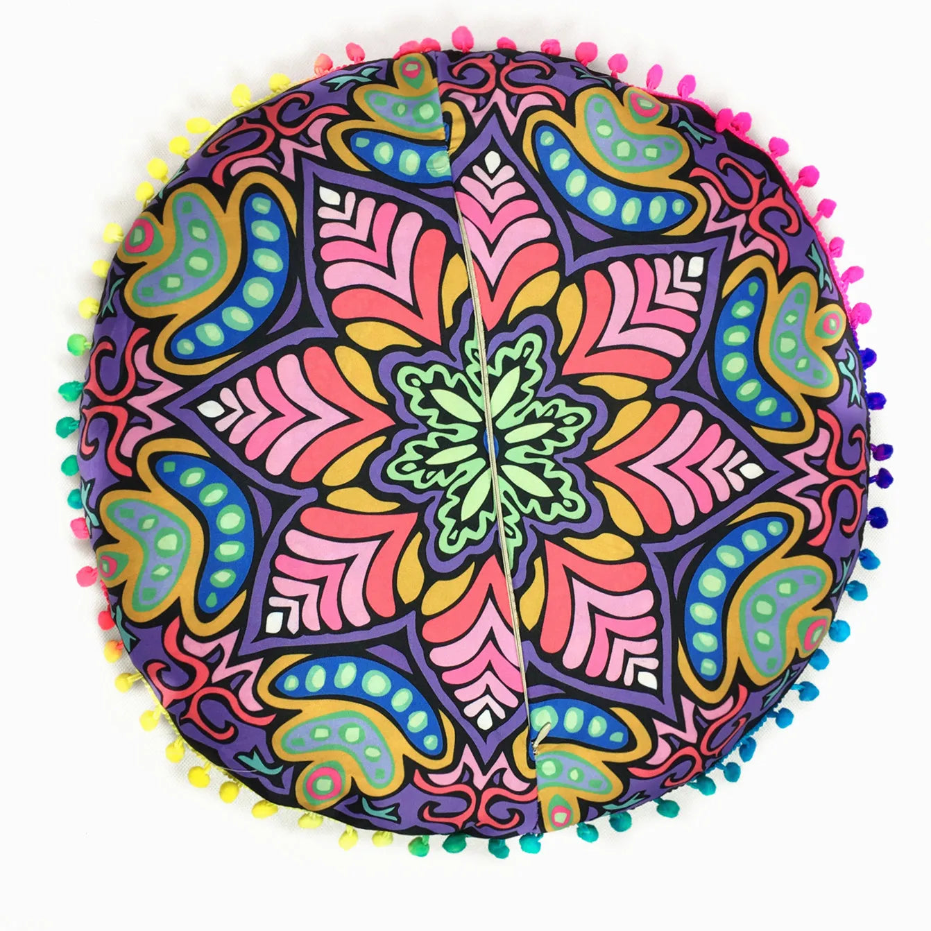 Moroccan Mandala Floor Cushion Cover — Round Bohemian Tatami Seat Cover