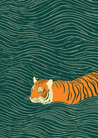 Ukiyo-e Tiger Canvas Wall Art — Japandi Wave Print