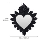 Sagrado Corazón Sacred Heart Hanging Mirror — Flame Heart Wall Pendant